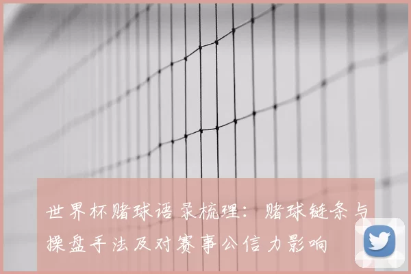 世界杯赌球语录梳理：赌球链条与操盘手法及对赛事公信力影响